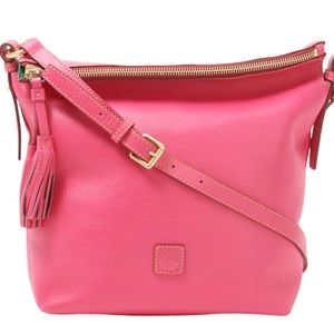 Dooney & Bourke Florentine Leather Small Dixon Hobo Hot Pink Fuschia